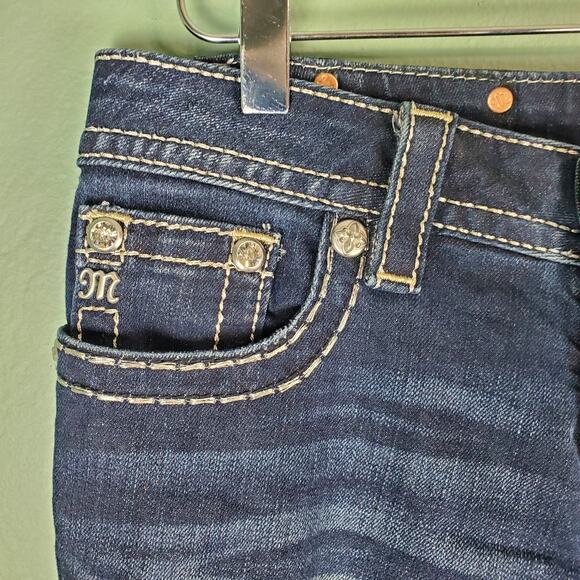 Miss Me Mid Rise Skinny Embellished Back Flap Pockets Jeans Size 27 - Picture 4 of 10